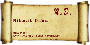 Mikusik Diána névjegykártya